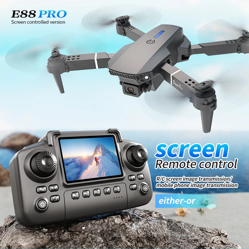 Drone Camera Wide Angle - Drone professionale E88 PRO con schermo