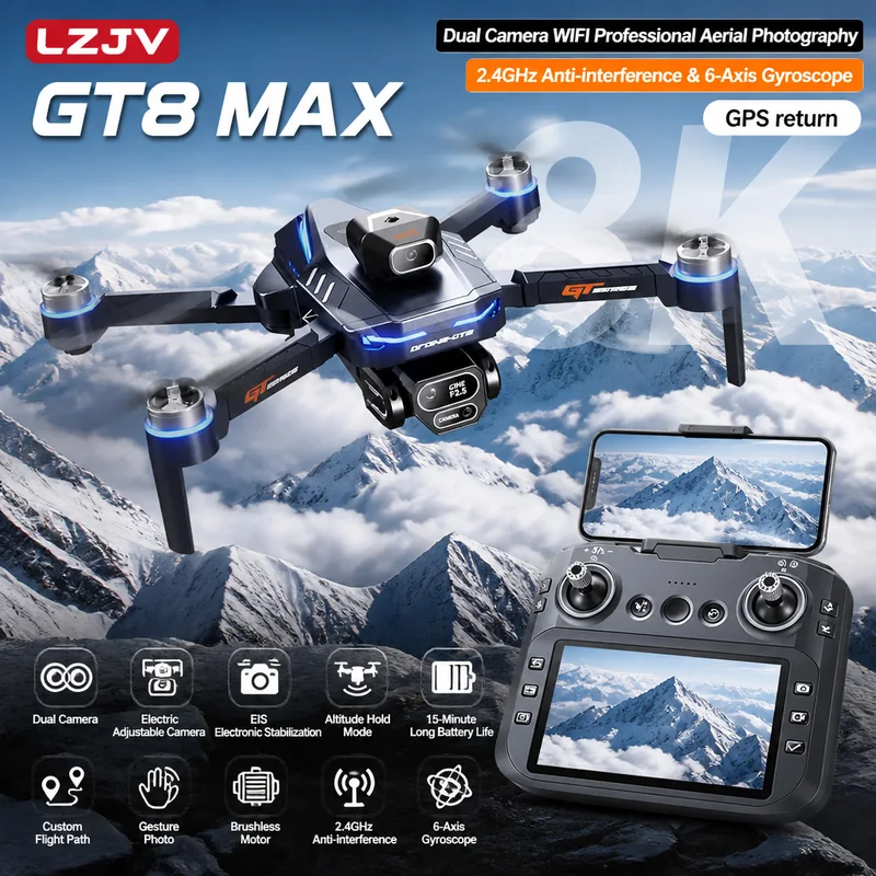 Drone Camera Night Vision - Drone Pieghevole GT8 Max con Doppia