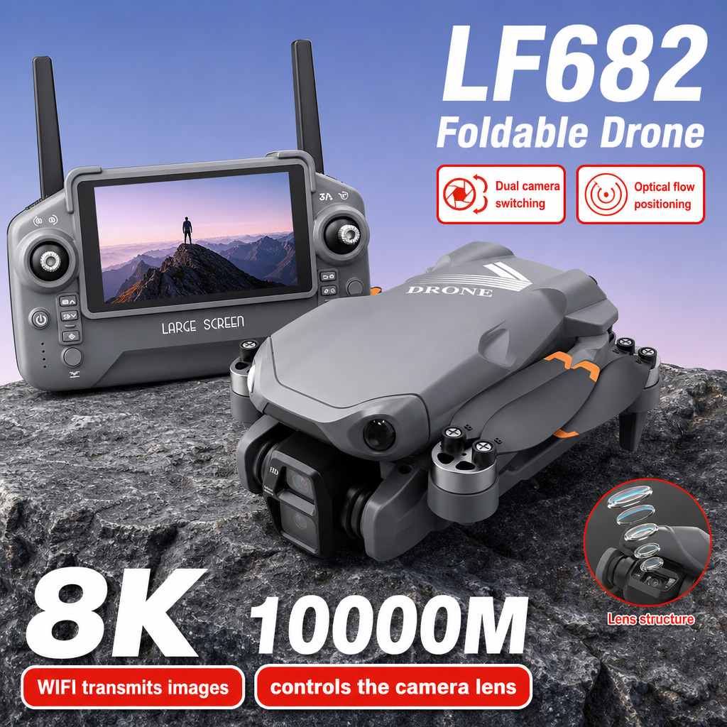 Drone Camera Professional - Drone Aereo LF682 con Doppia Fotocamera