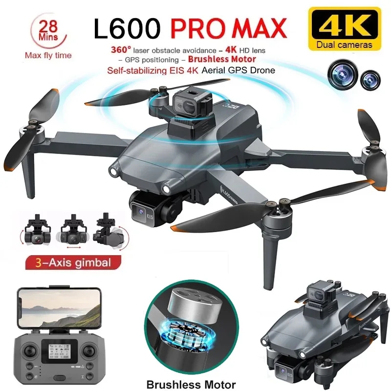 Drone Camera Wide Angle - L600 PRO MAX GPS Drone Professionale