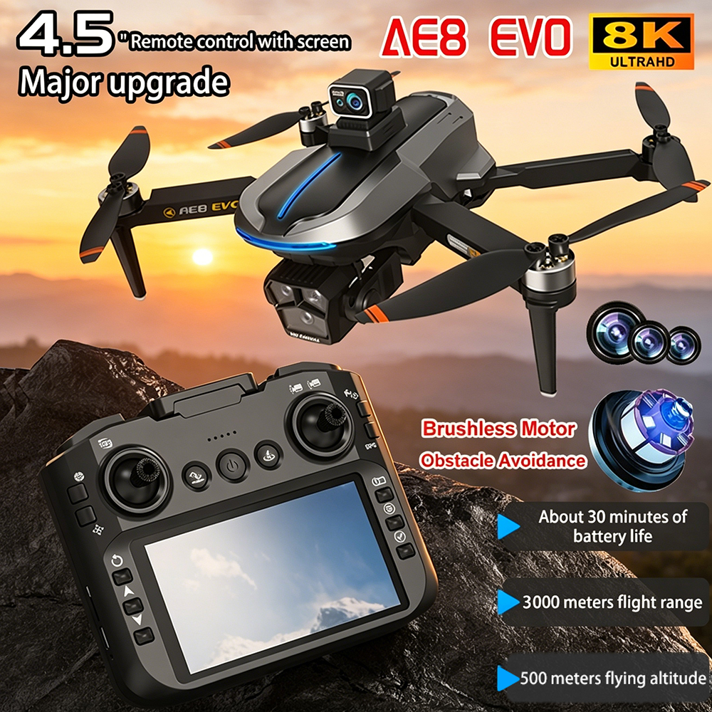 Drone Camera Night Vision - Drone AE8 EVO 4K Professionale con