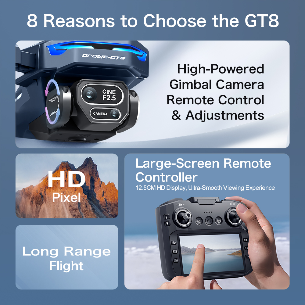 Drone Pieghevole GT8 Max con D - Drone Camera Night Vision recensione e prezzo